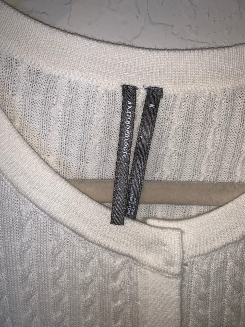 Anthropologie White Layered Button-Front Knit Blouse - Picture 2 of 4